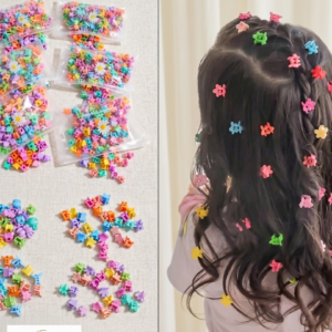 100 Pcs Mini Colorful Multiple Designs Hair Claw Clips
