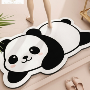 Panda Bath Mat- Anti-Skid & Absorbent Floor Mat for Bathroom, Soft Plush Cartoon Carpet for Kid's Room