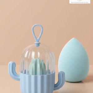 Makeup Blender with Cactus Storage Case